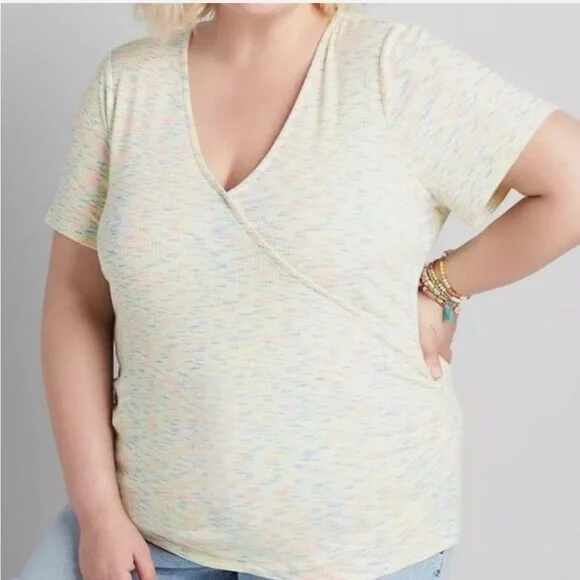 Lane Bryant Multicolored Neon Relaxed Short Sleeve Tee – Plus Size 6X (34-36 NWT - Picture 3 of 9